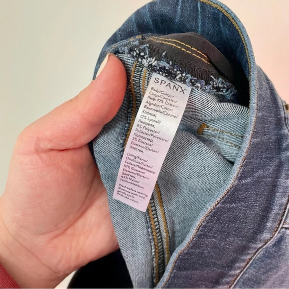 Spanx Distressed Ankle Skinny  Jeans Medium Wash - Picture 10 of 10